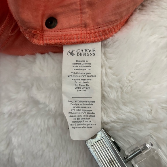 Carve Designs Oahu Corduroy Cut Off Shorts Size 4 Orange Beach Summer Casual - Picture 9 of 9